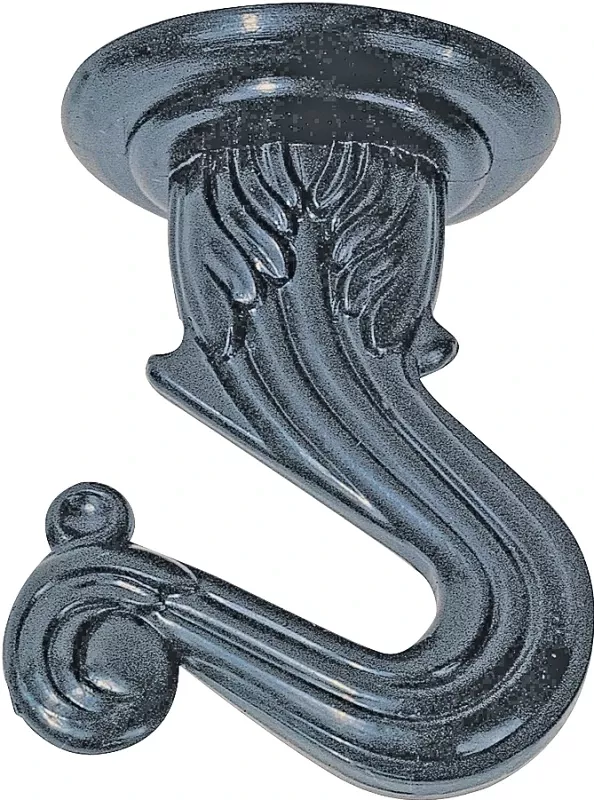 1-1/2 In. Black Steel Swag Hook (2-pack)