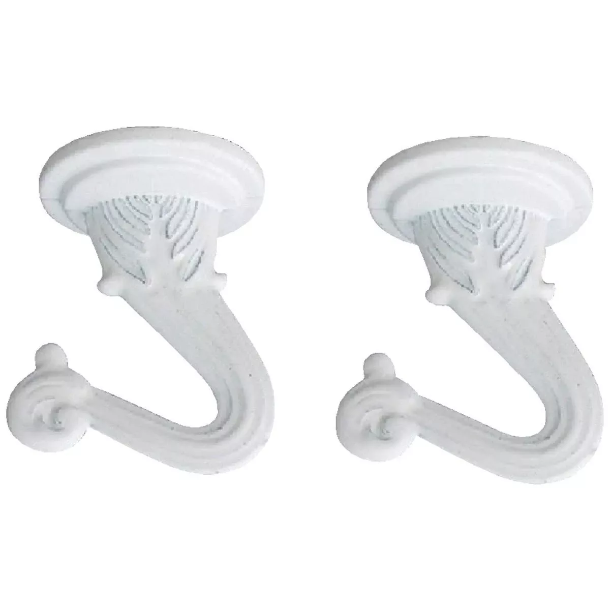 1-1/2 In. White Steel Swag Hook (2-pack)