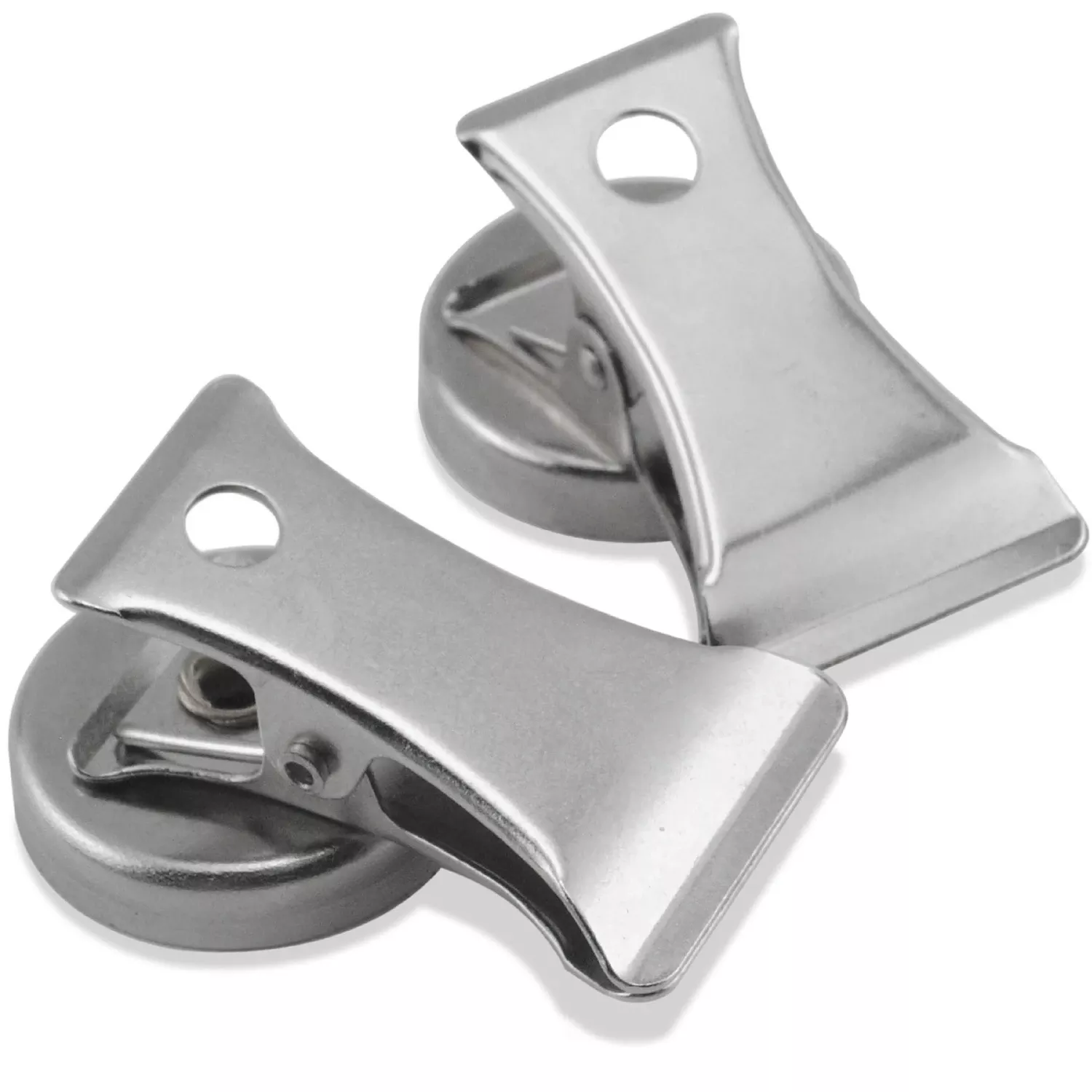 1 In. Dia. Chrome Magnetic Note Holder Clip (2-pack)
