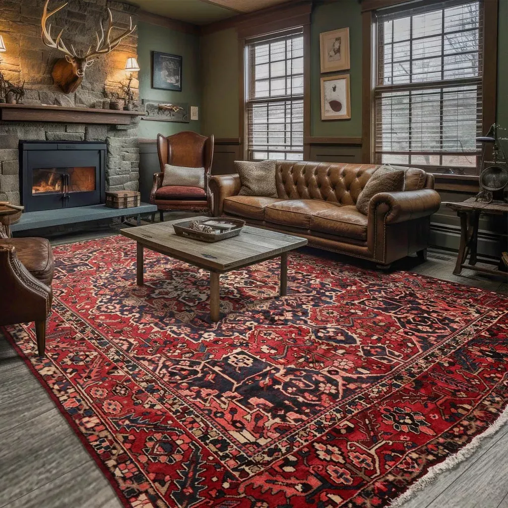 10' 5''x11' 10'' Rust, Ivory Hand Knotted 100% Wool Bhakhtiari Traditional Oriental Area Rug