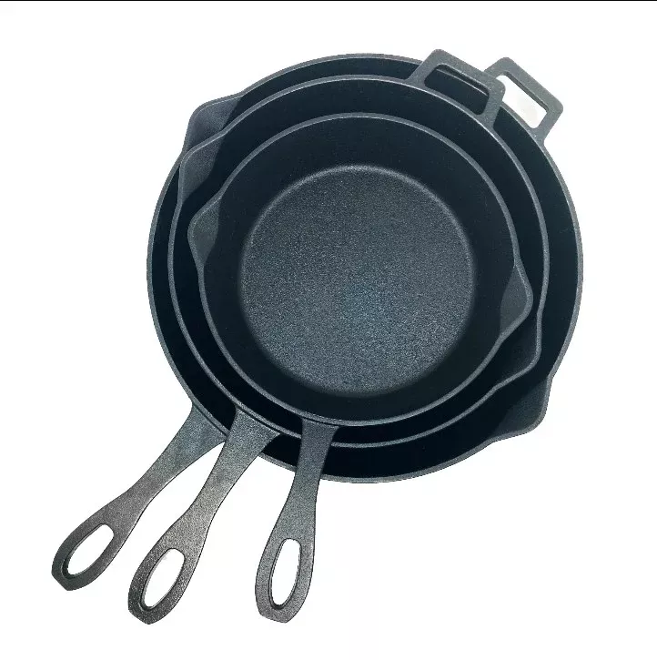 10-in, 12-in, and 14-in Cast Iron Skillet Set