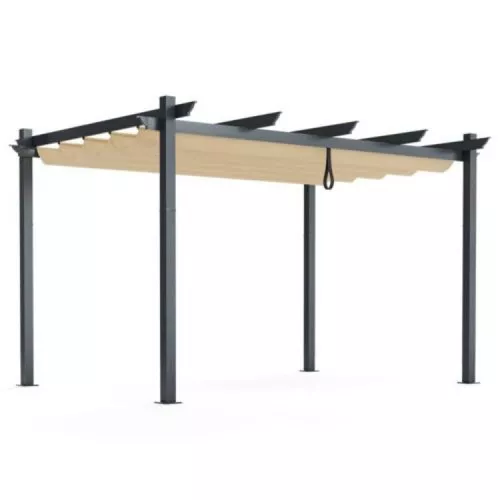 10 x 13 Feet Outdoor Aluminum Retractable Pergola Canopy Shelter