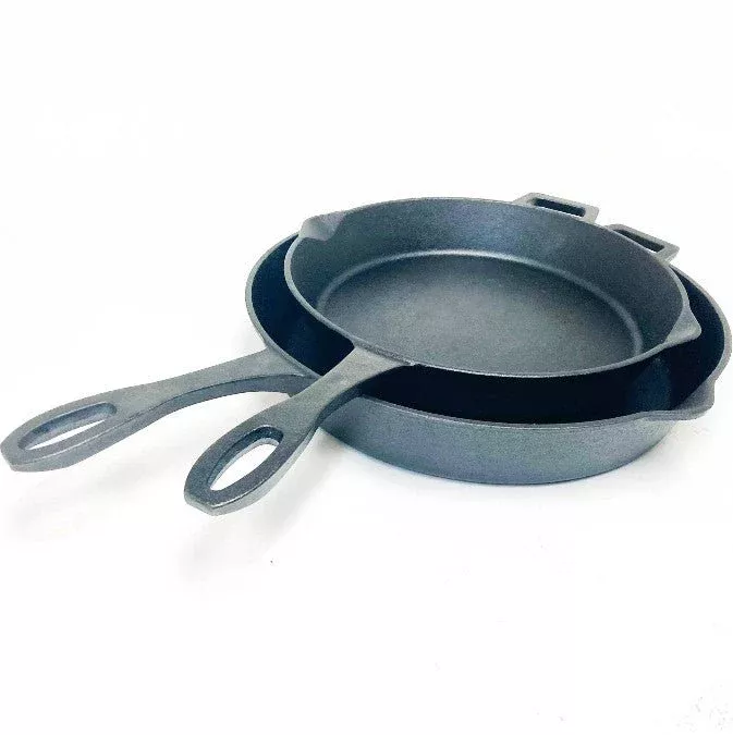 12-in and 14-in Cast Iron Skillet Set