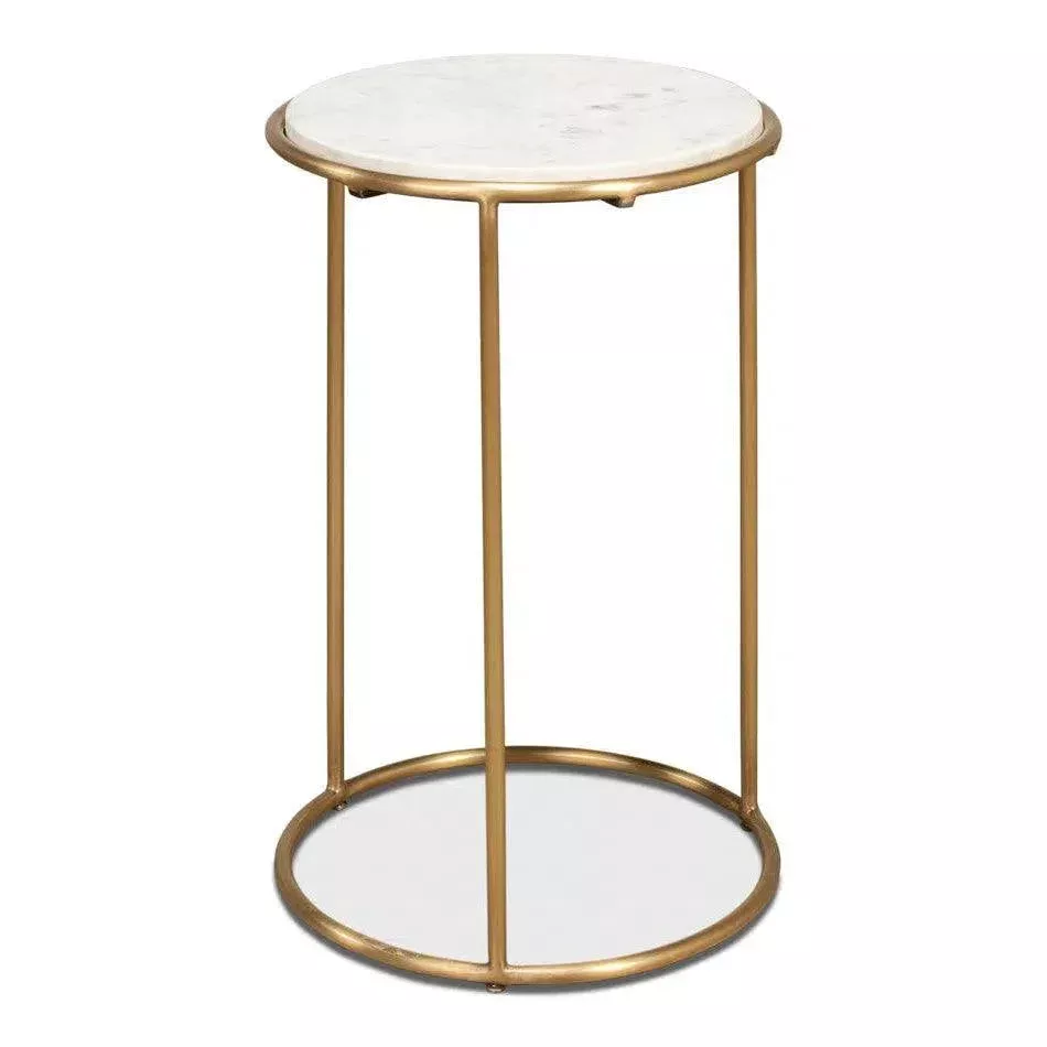 14" Dia Marble Top Side Table