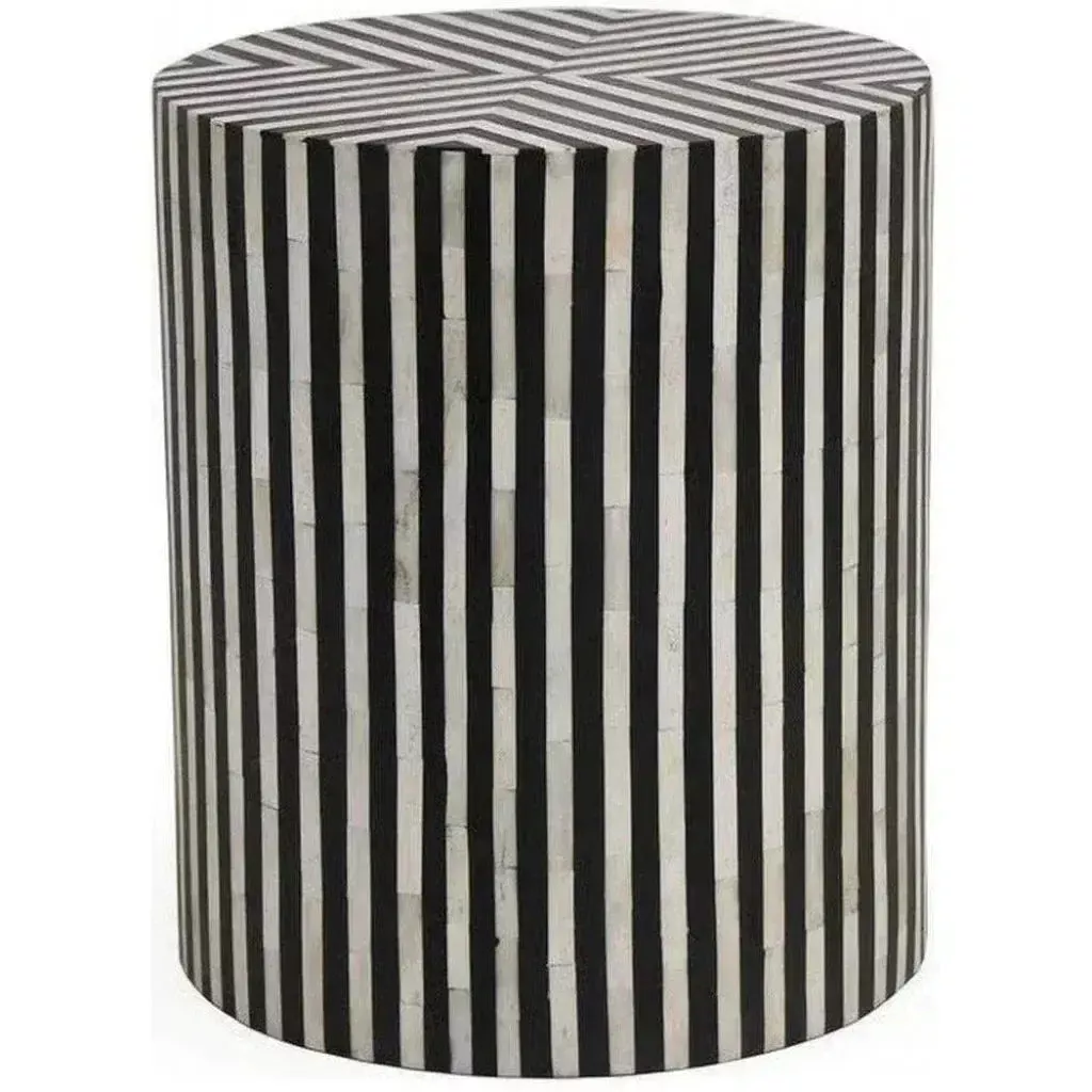 15" Black Art Deco Side Table