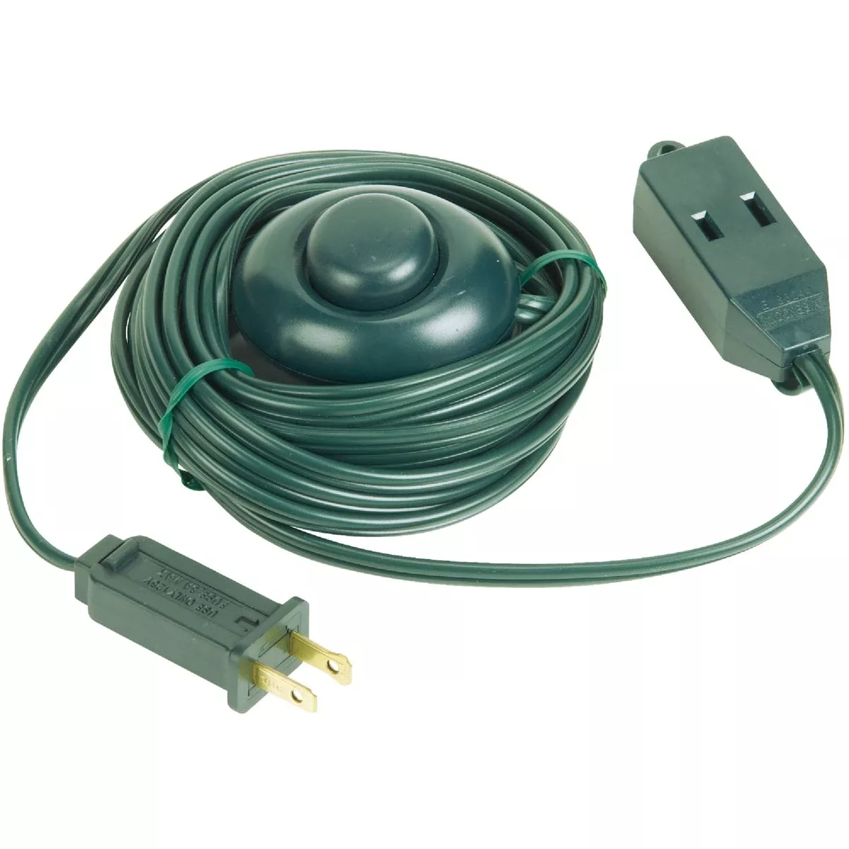 15 Feet 18/2 Green Extension Cord With On/off Foot Switch