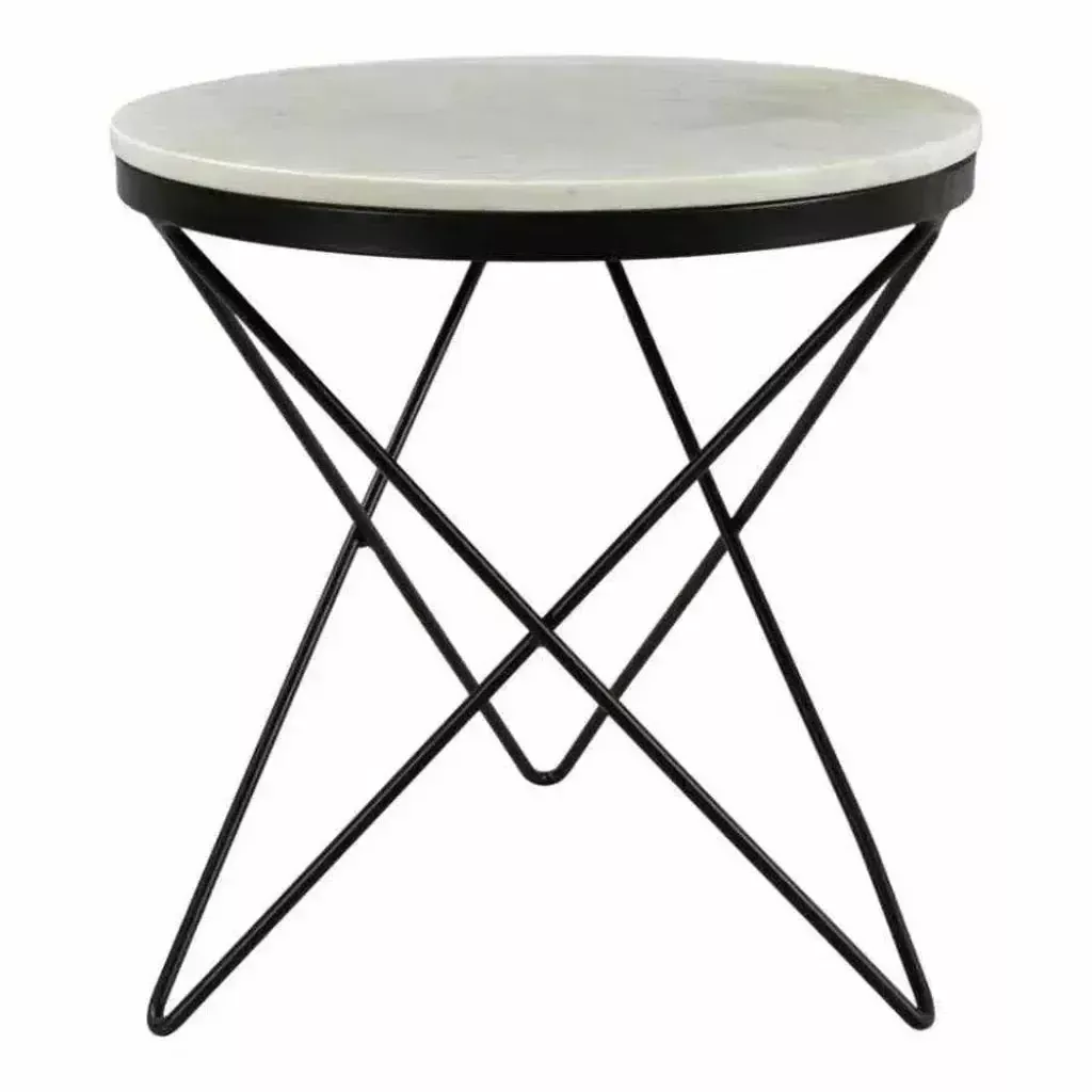20" Black Black Contemporary Side Table