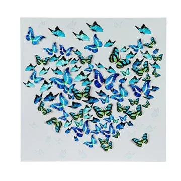 24" x 24" 3D Battery Operated Metallic Butterflies Wall Art