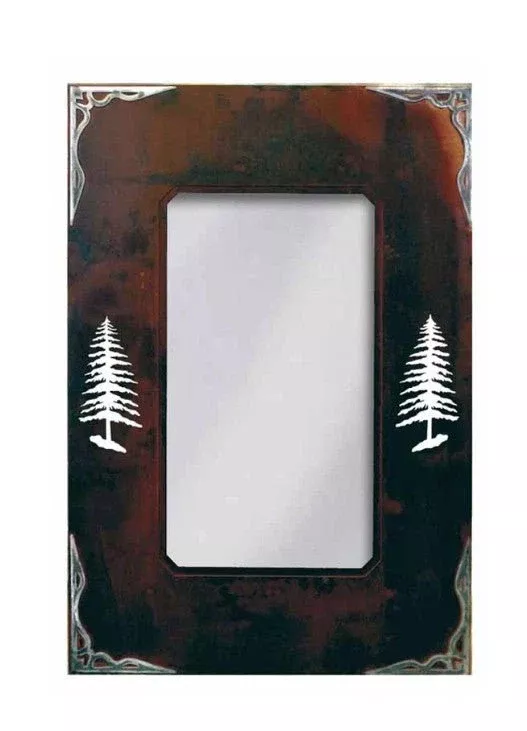 30" Pine Tree Hall Mirror - Burnished