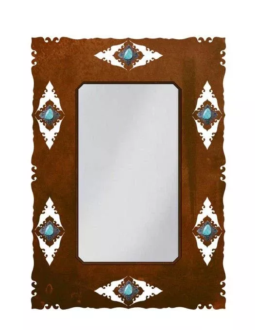 30" Turquoise Stone Mirror