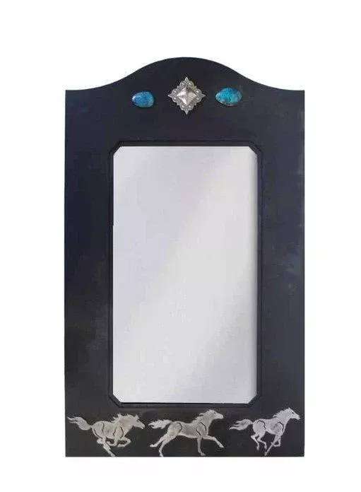 30" Wild Horse Hall Mirror - Burnished