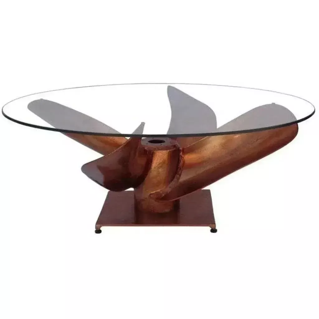 36" Brown Industrial Coffee Table