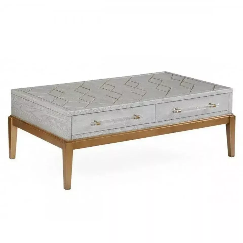 48" Grey Rectangle Coffee Table With Storage