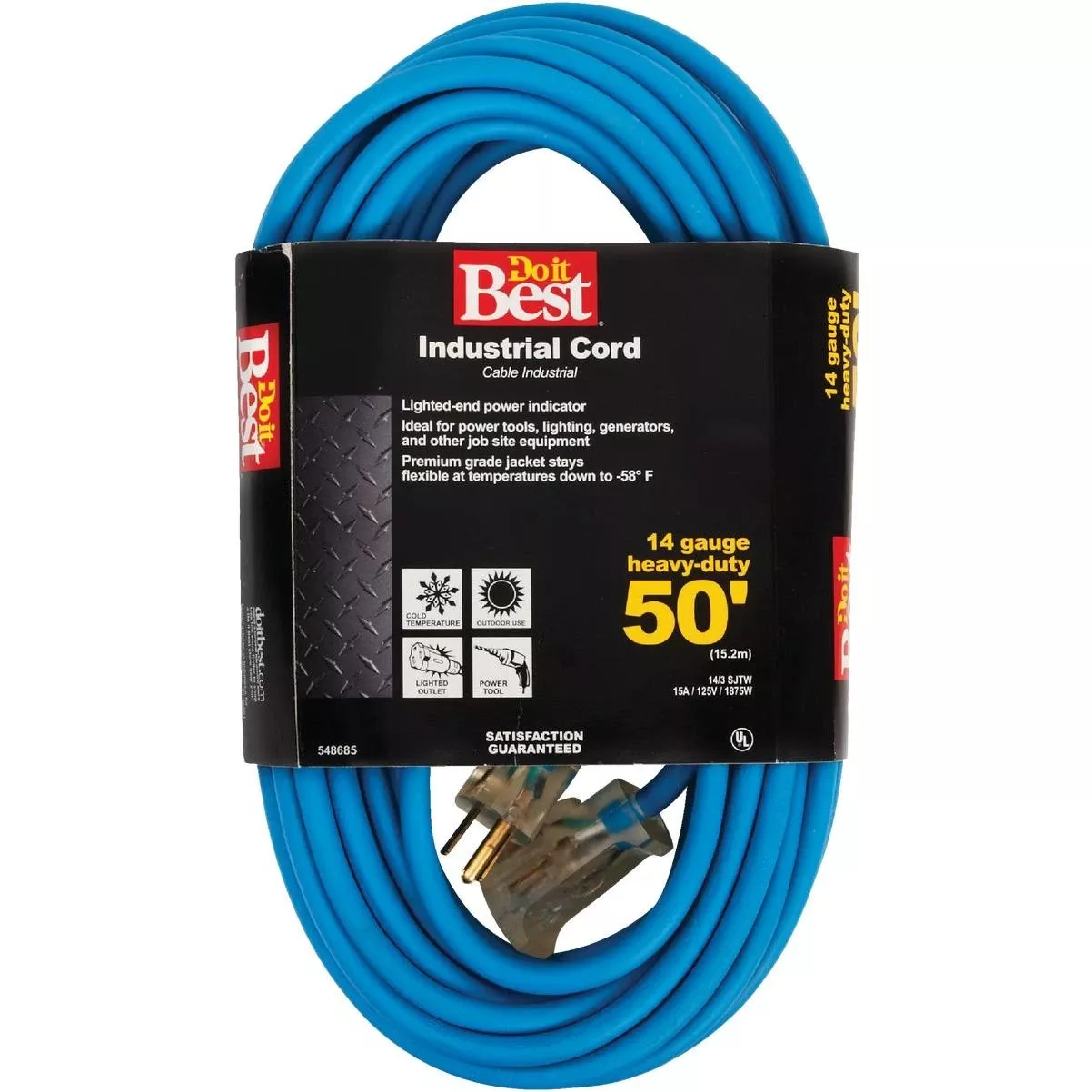 50 Ft. 14/3 Industrial Outdoor Extension Cord