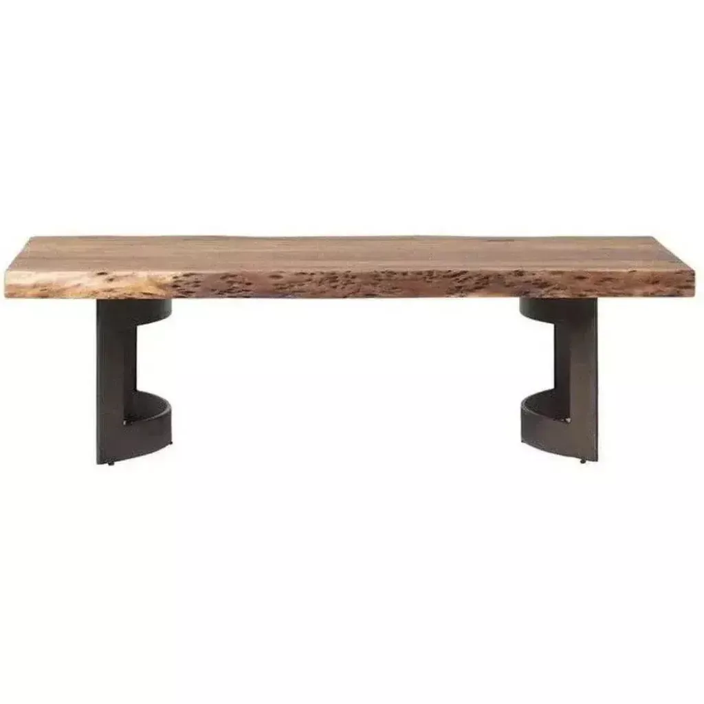 56" Live Edge d Brown Industrial Coffee Table