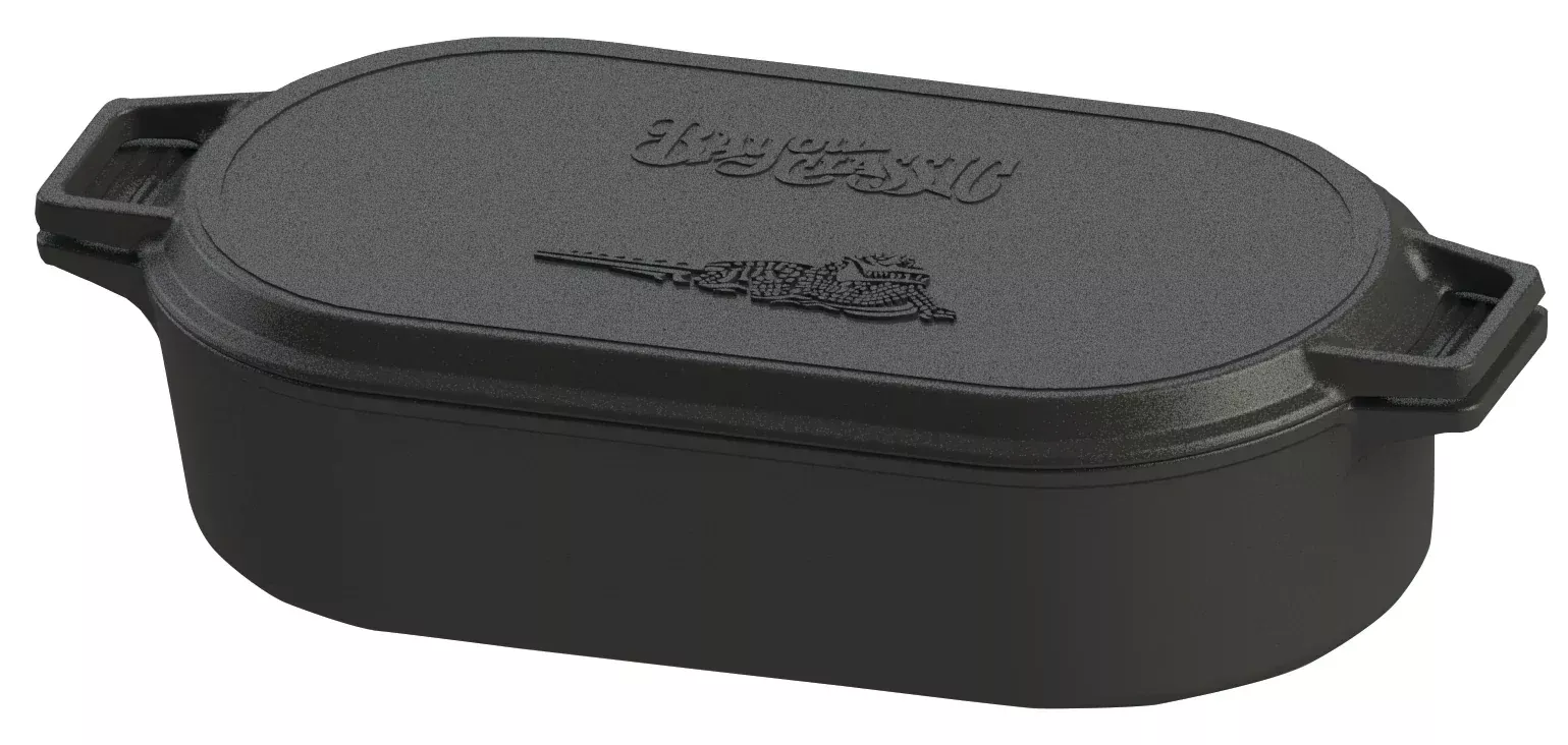 6-Quart Cast Iron Oval Fryer w/ Griddle Lid