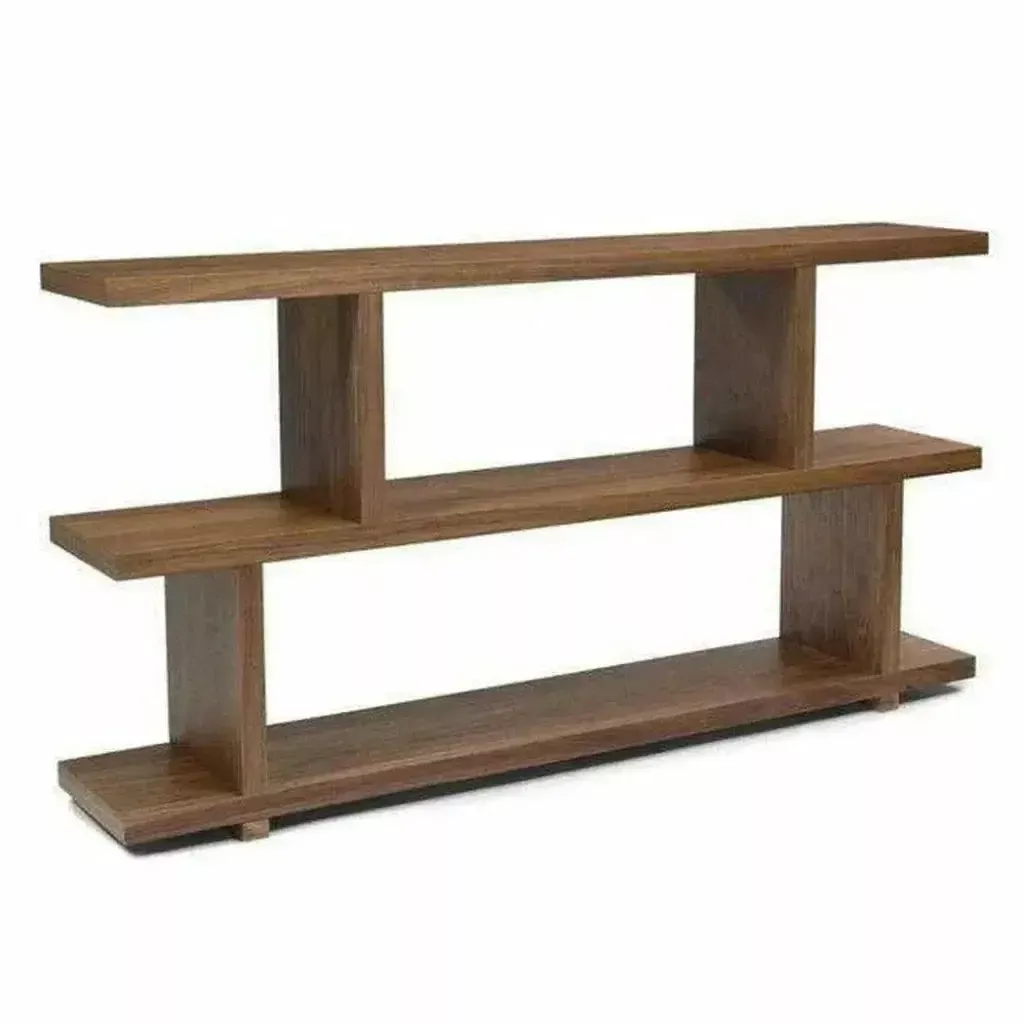 63" in Small Walnut Brown Contemporary Shelf