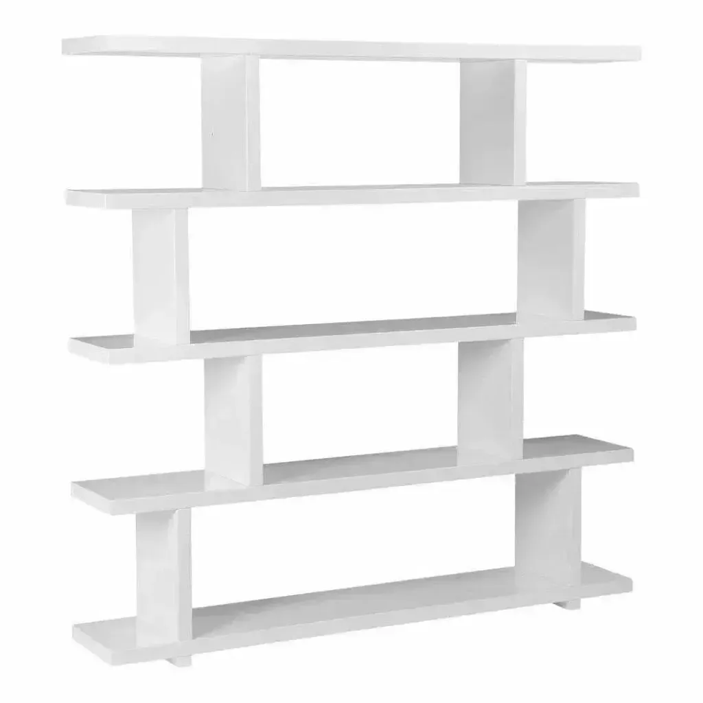 63" Large White Contemporary Shelf