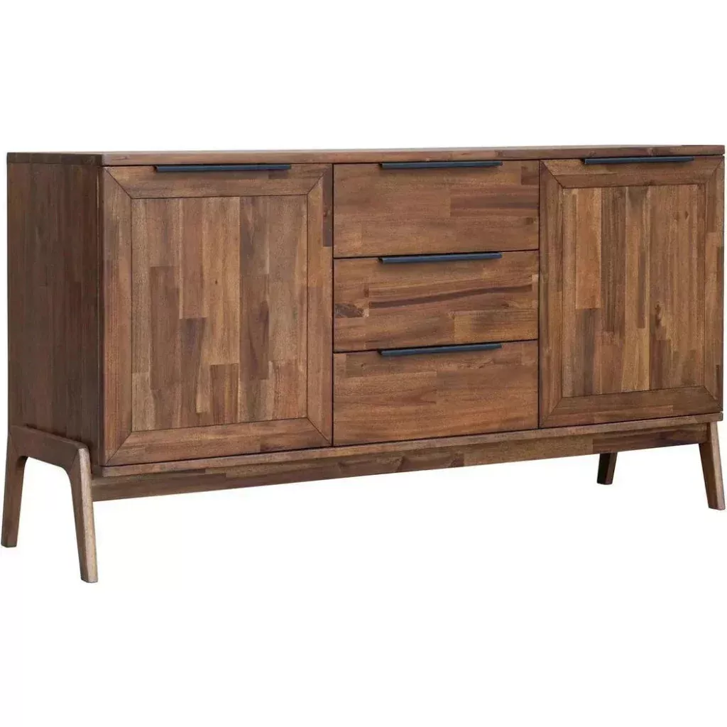 63" Rustic With Drawers Sideboard