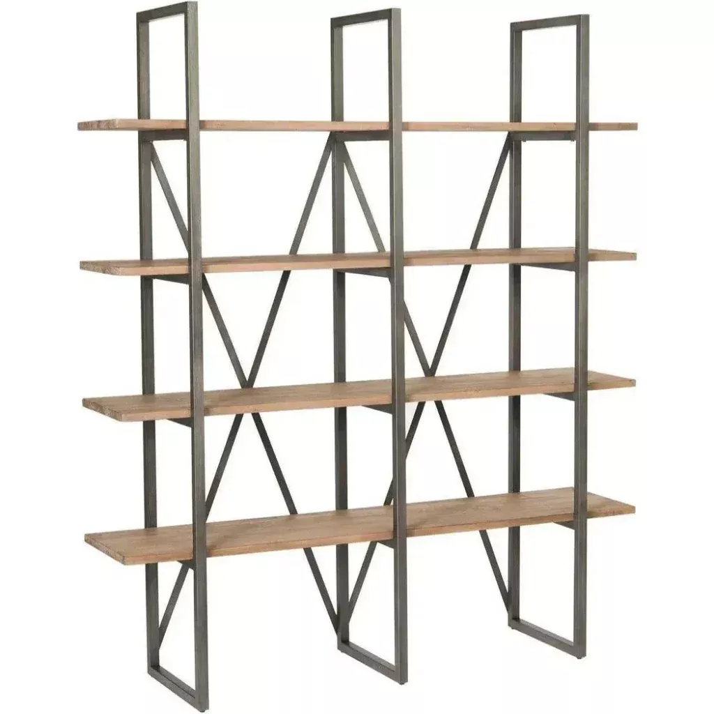 66.5" Large Cain Rack Etagere Wood Shelves Wood Shelf