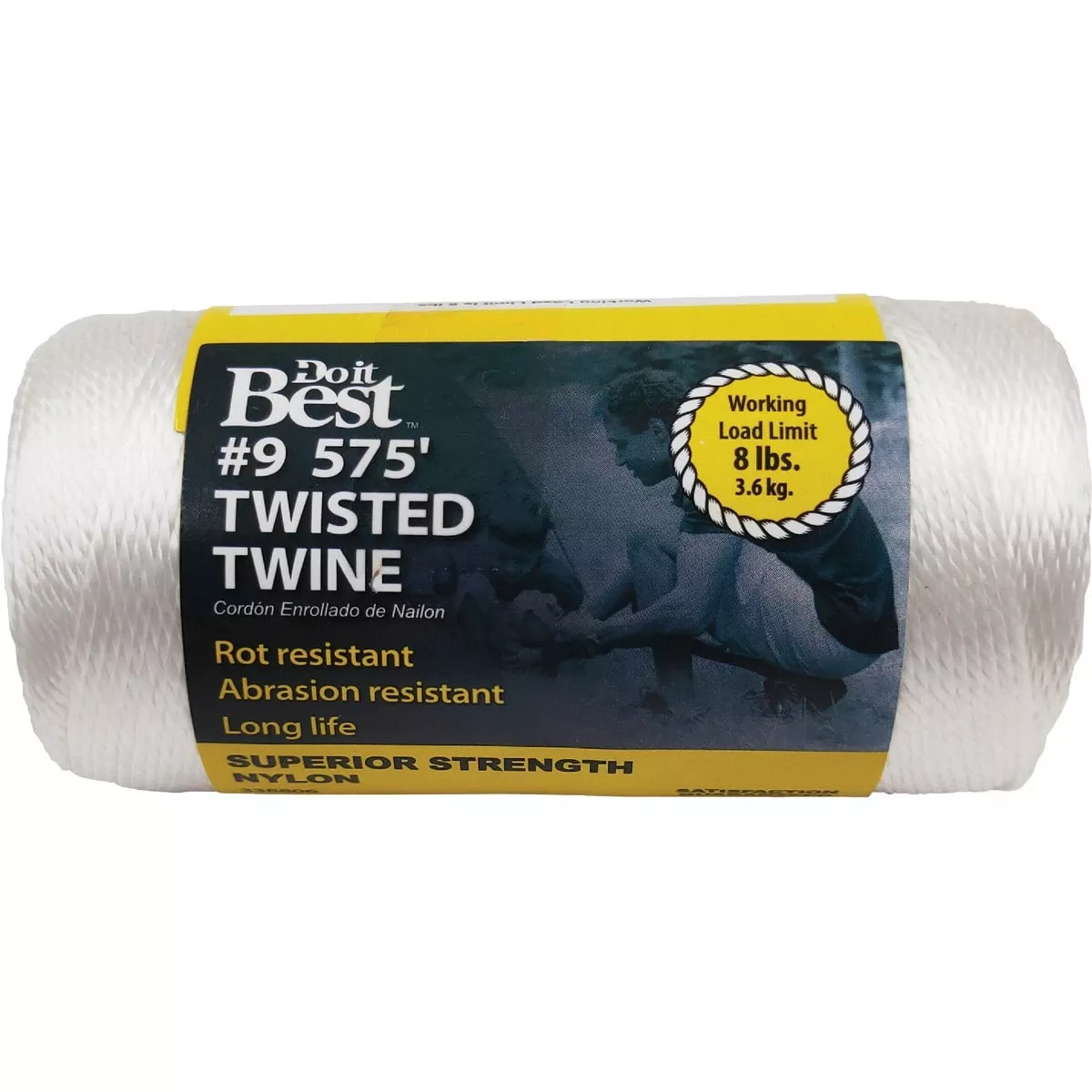 #9 X 575 Ft. White Nylon Twisted Twine - High Strength & Versatile