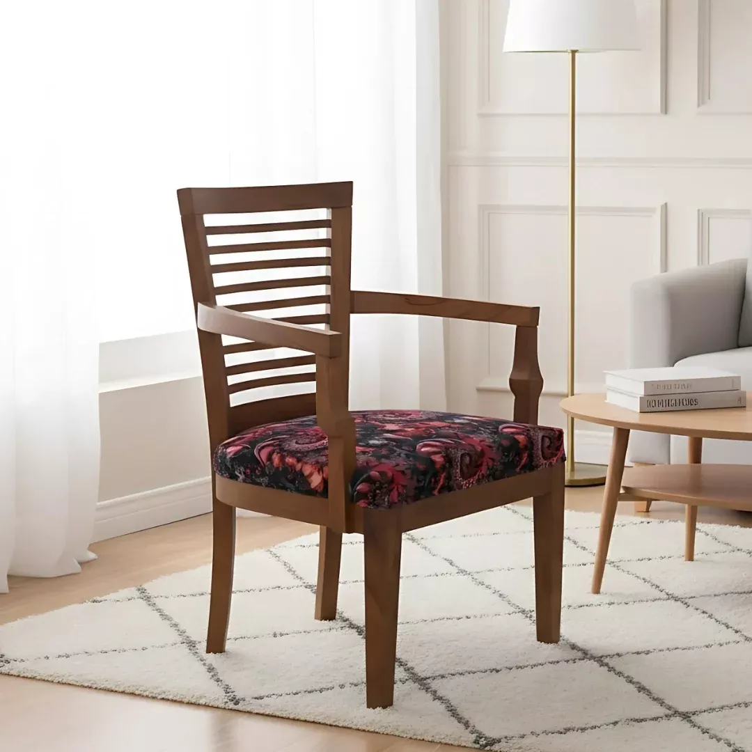 Aanya Teak Wood Arm Chair (Teak)
