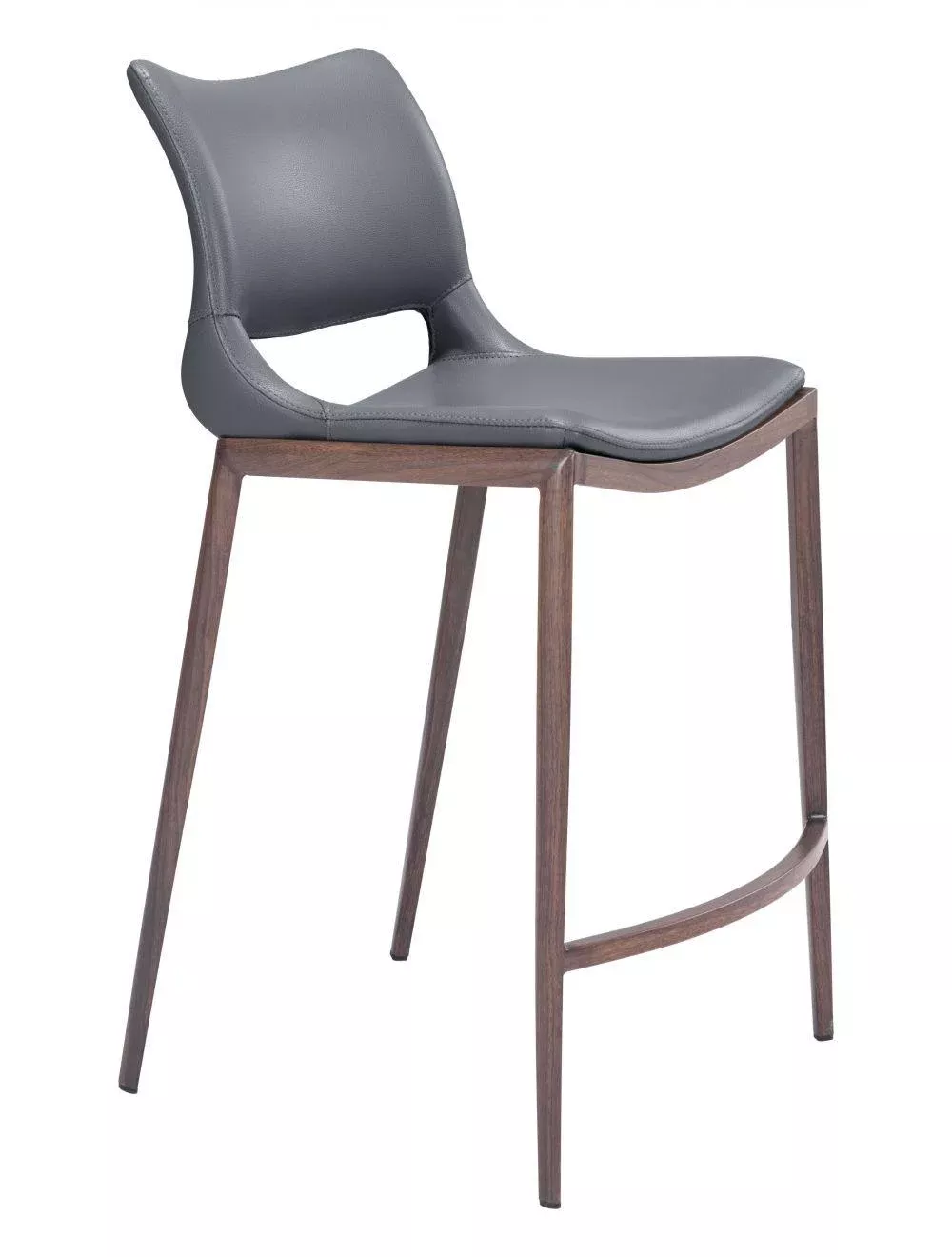 Ace Counter Chair (Set of 2) Dark Gray & Walnut