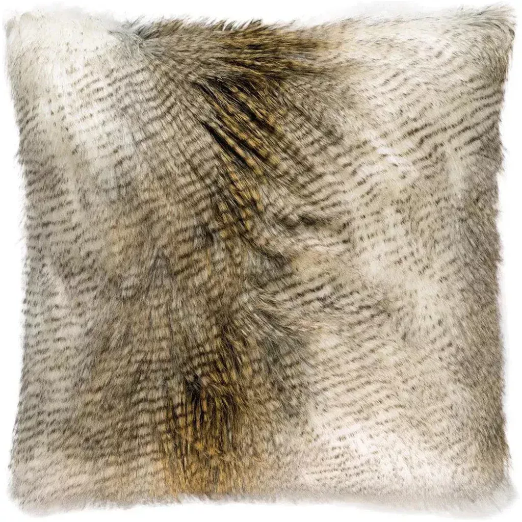 Alaskan Hawk Glam Faux Fur Large Throw Pillow Insert