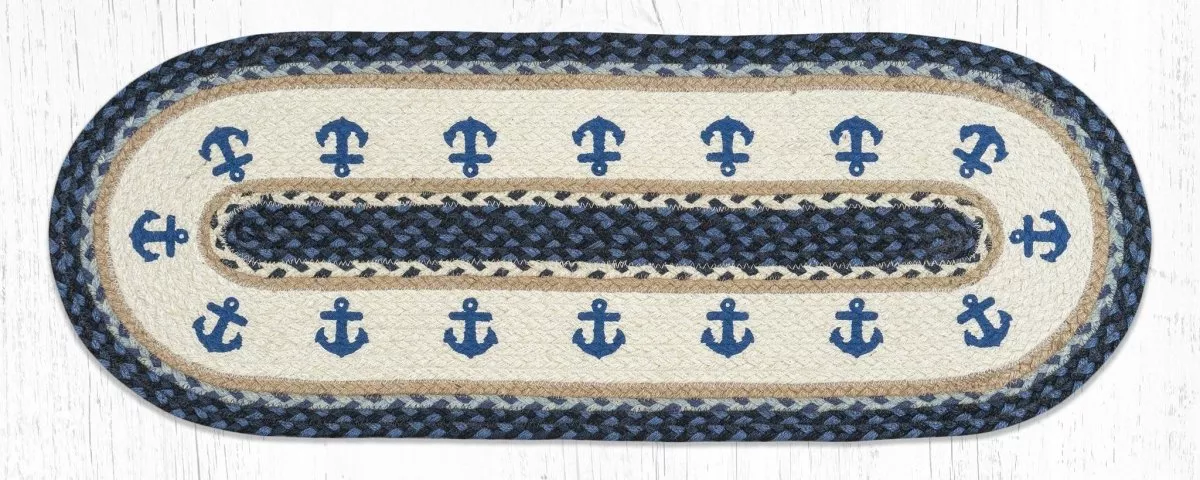 Anchor Oval Jute Table Runner