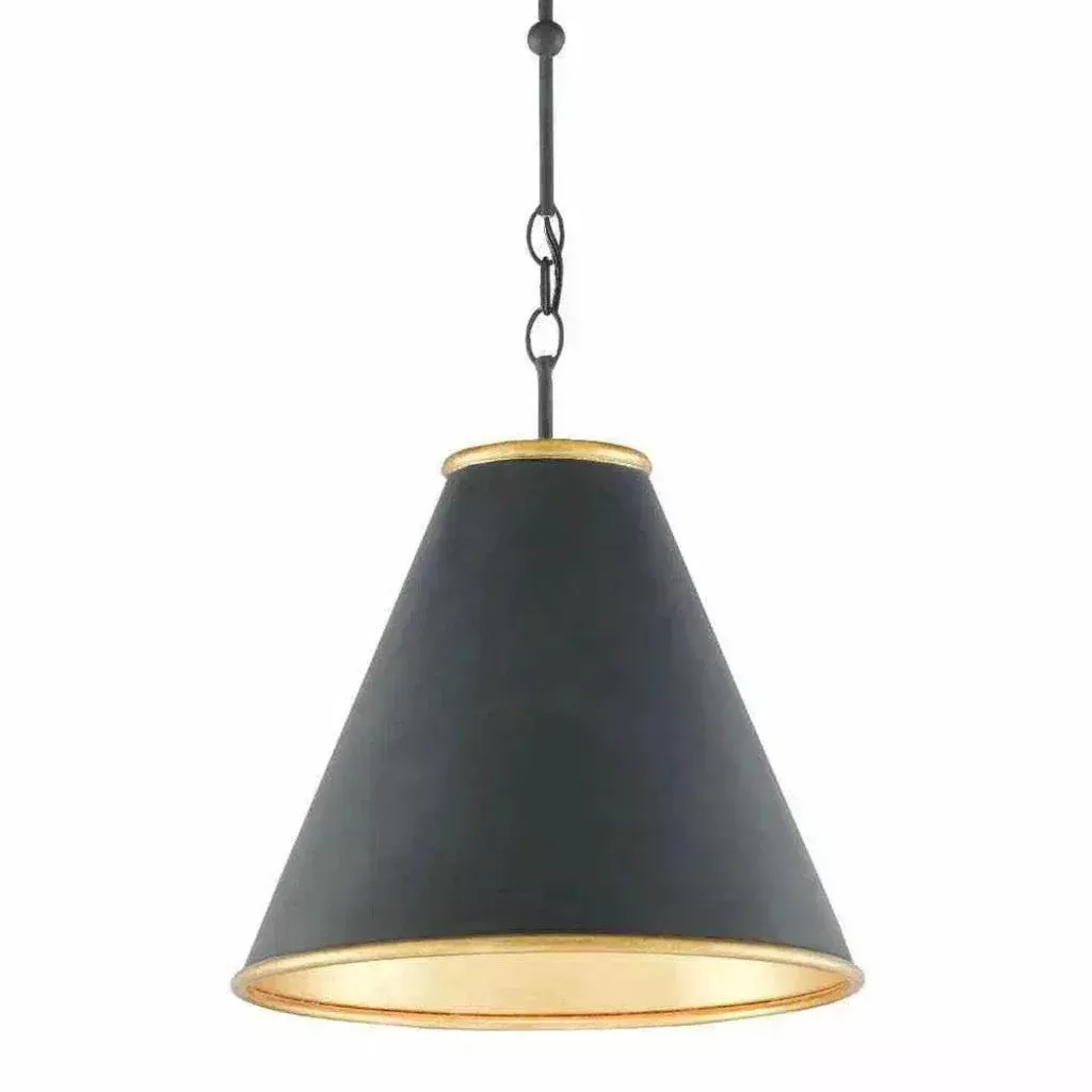 Antique Black Gold Leaf Pierrepont Black Small Pendant