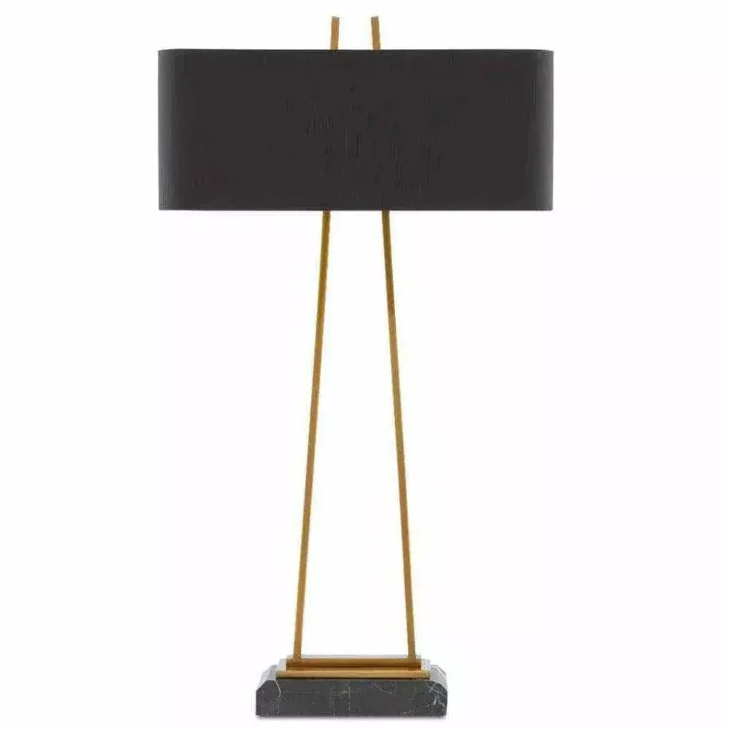 Antique Brass Black Adorn Large Table Lamp