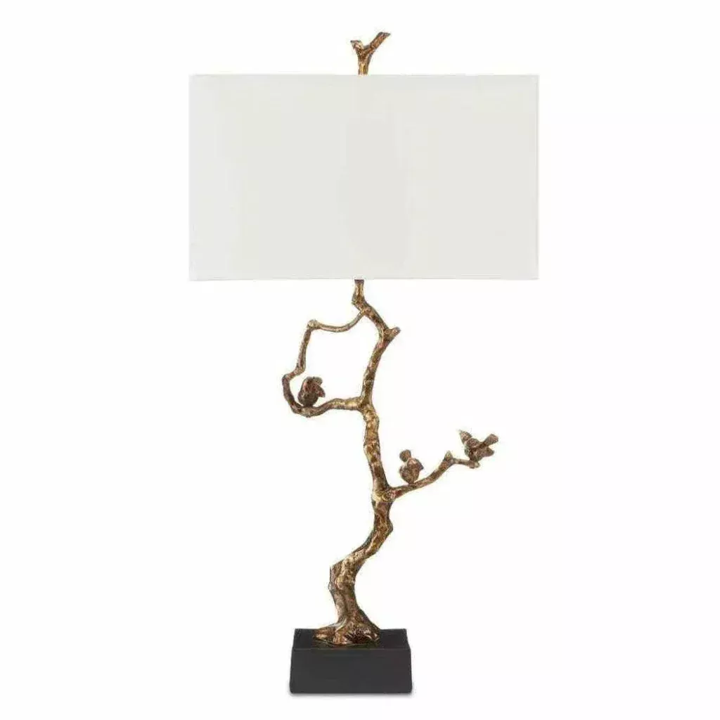 Antique Brass Black Shadows Table Lamp