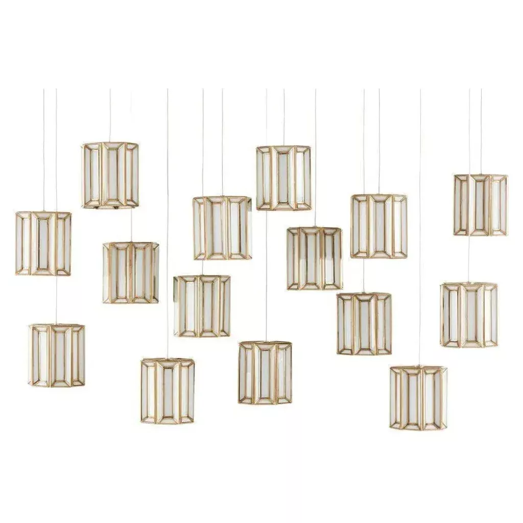 Antique Brass Daze 15-Light Multi-Drop Pendant