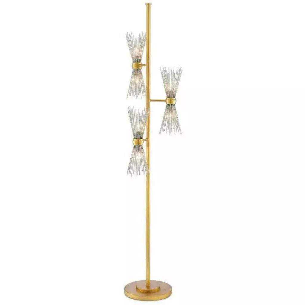 Antique Gold Leaf Silver Leaf Novatude Floor Lamp