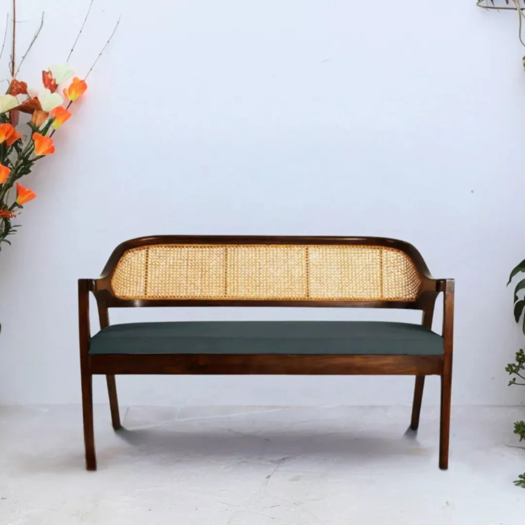 Arbor Solid Wood Love Sofa (Brown Grey)