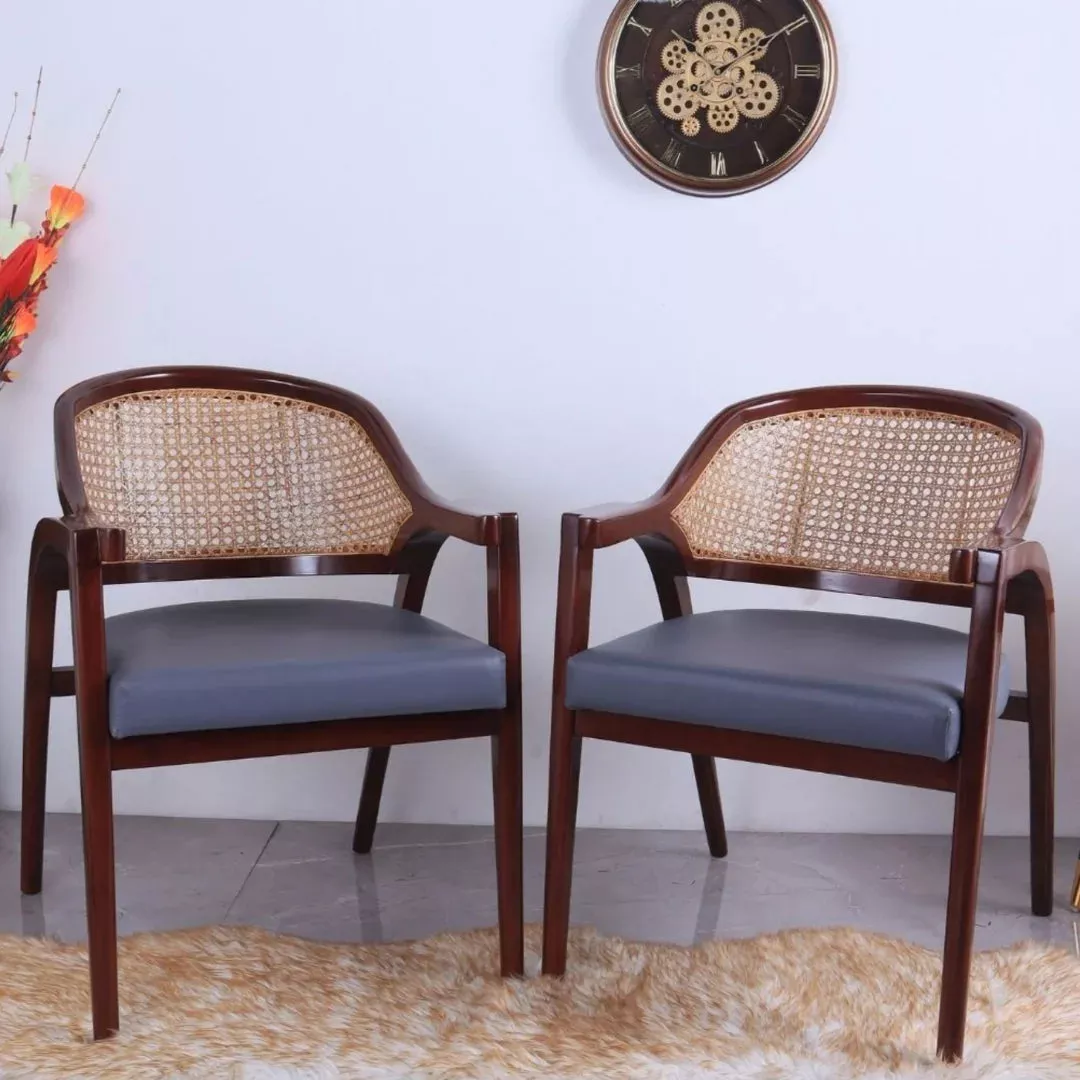 Arbor Teak Wood Arm Chairs (Brown Grey)