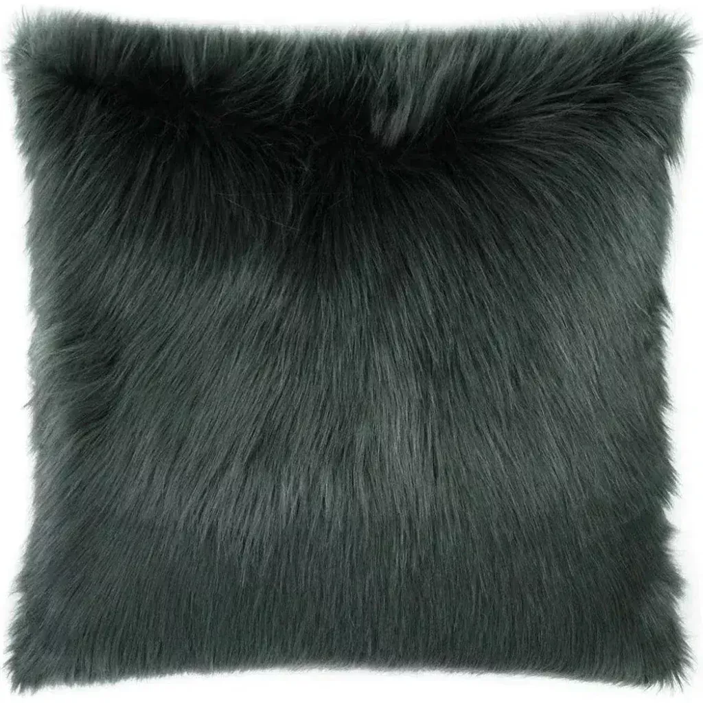 Arctic Fox Faux Fur Grey Large Throw Pillow Insert