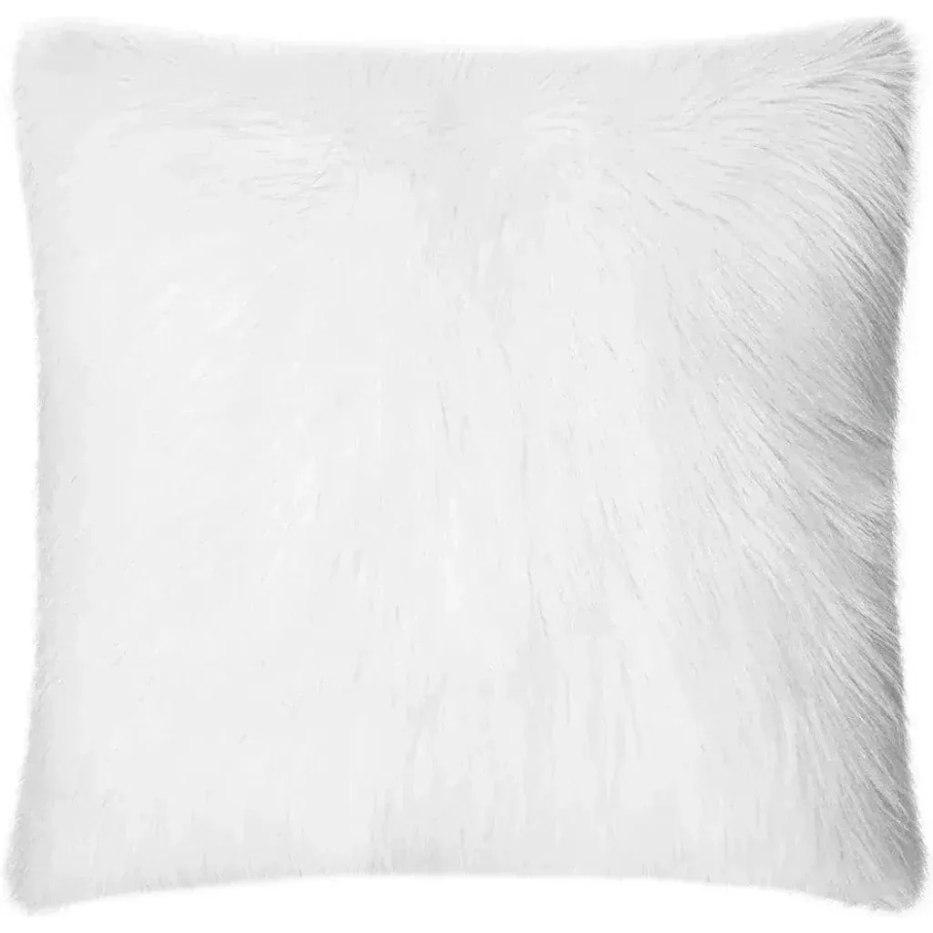 Arctic Fox Faux Fur White Large Throw Pillow Insert
