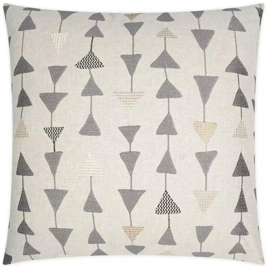 Argento Embroidery Taupe Gold Large Throw Pillow Insert