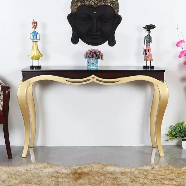 Artoric Solid Wood Console Table (Gold Brown)