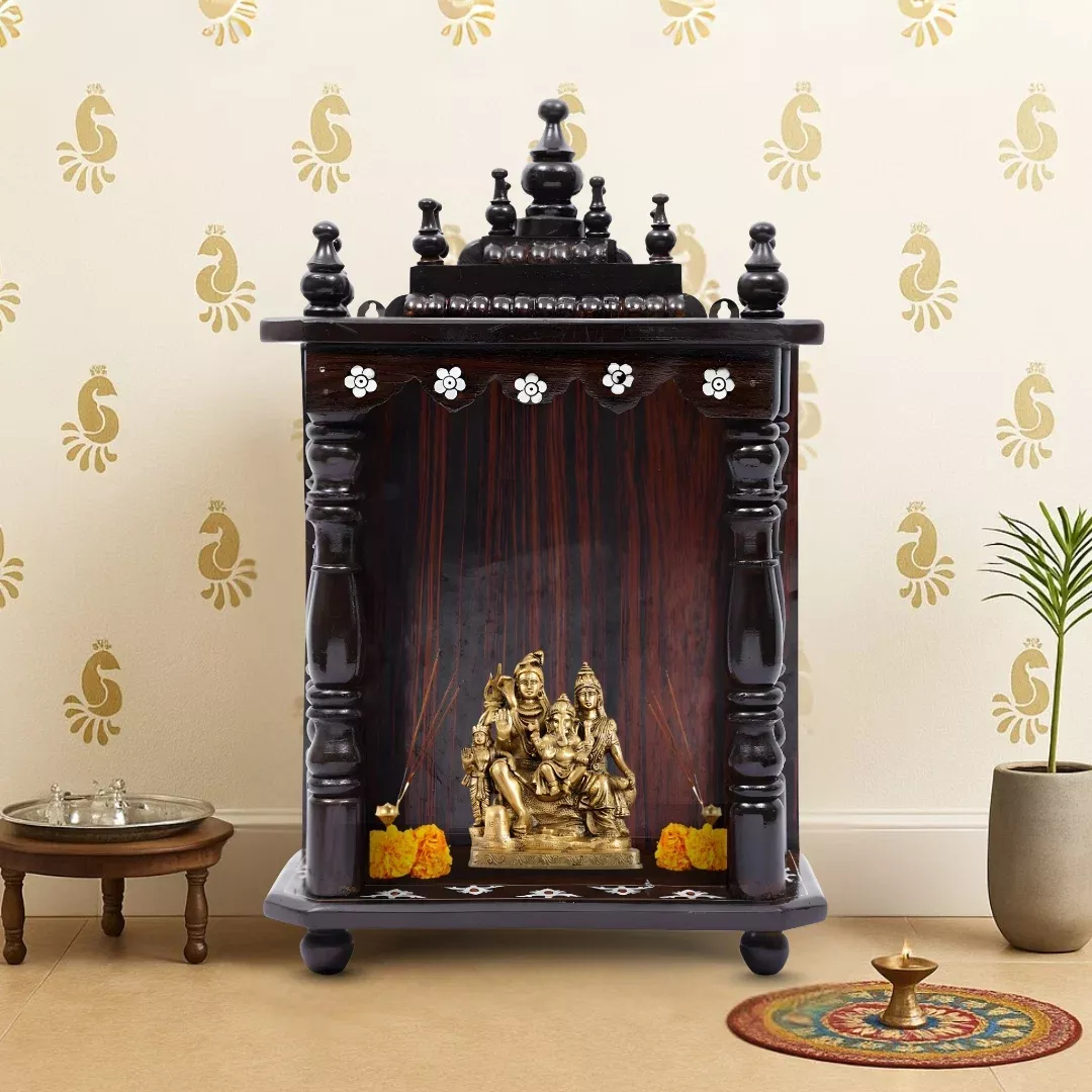 Arunalaya Teak Wood Mandir (Brown)