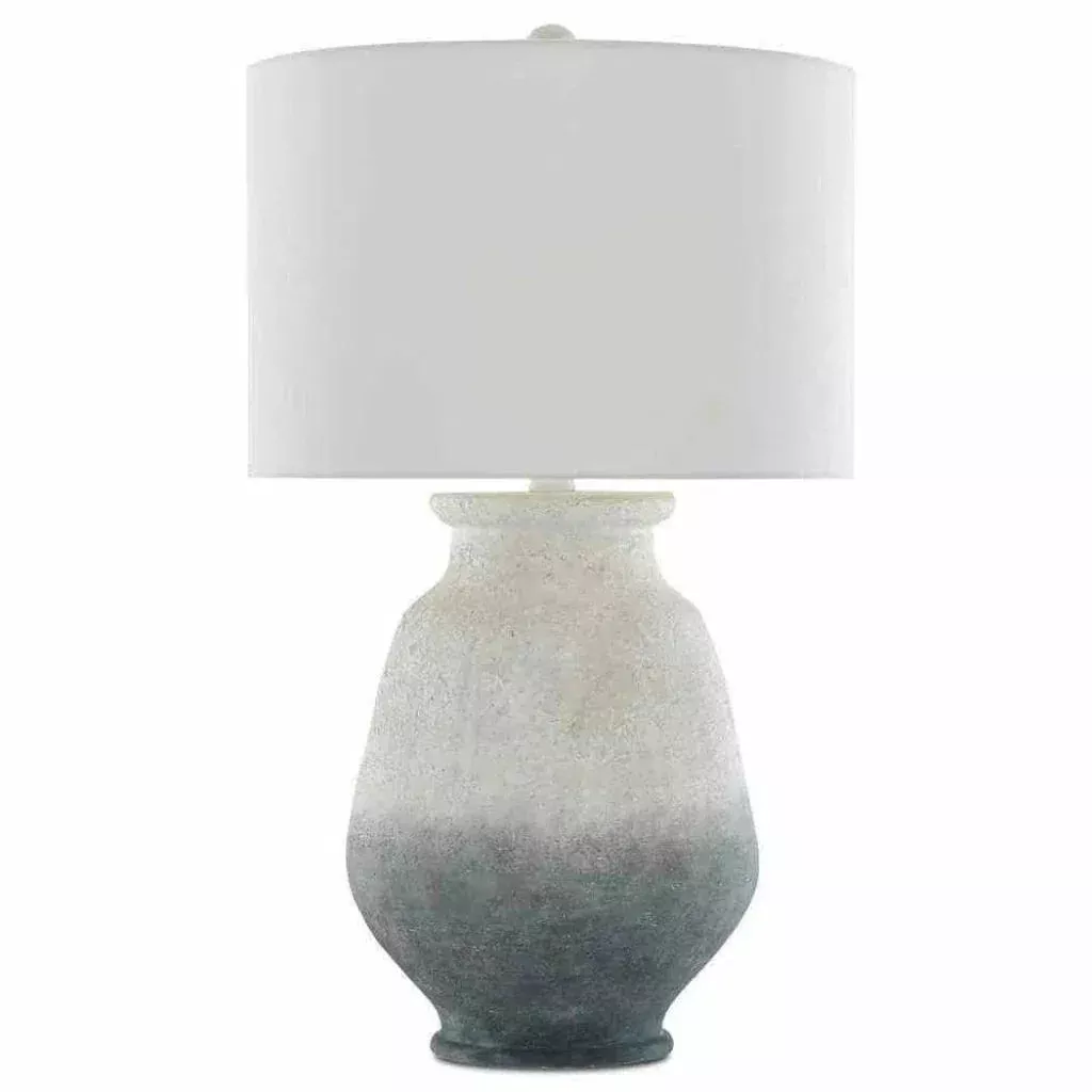 Ash Blue Acrylic White Cazalet Table Lamp