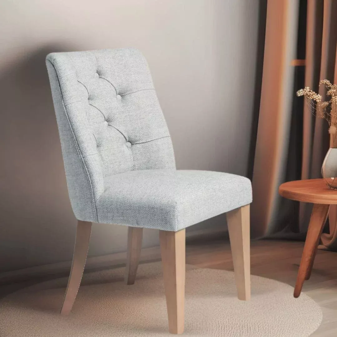 Astra Teak Wood Dining Chair (Light Grey)