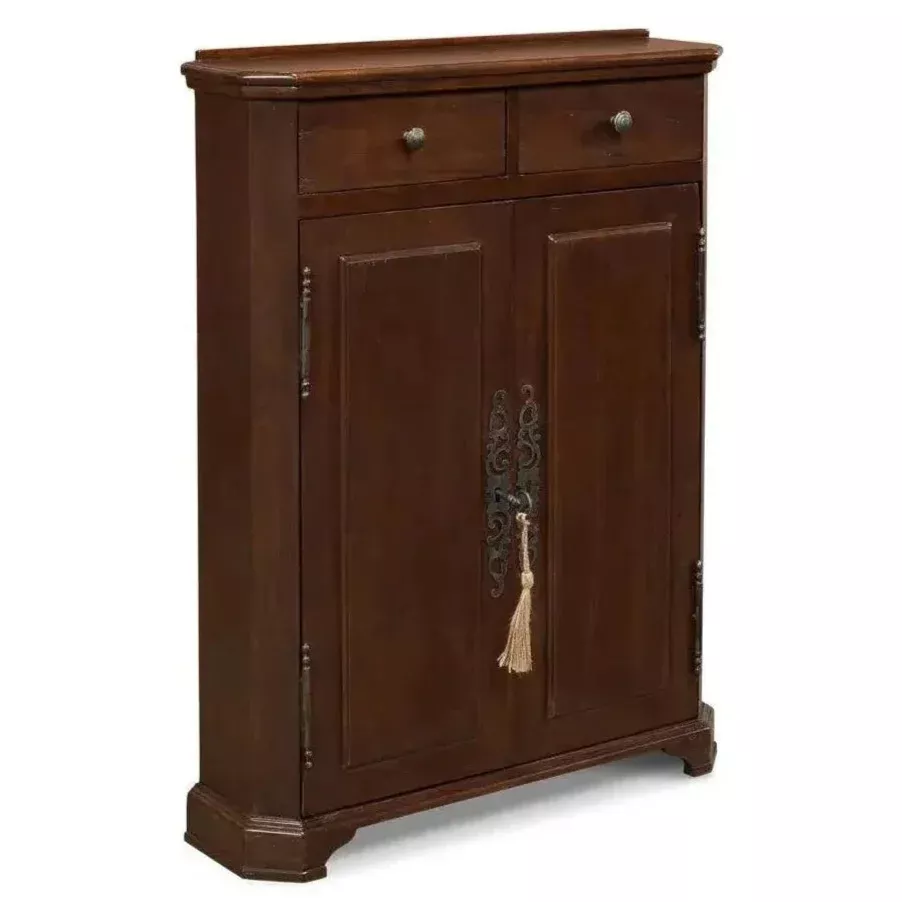 Austrian Hall Cabinet Walnut Slim Cabinet Drawers