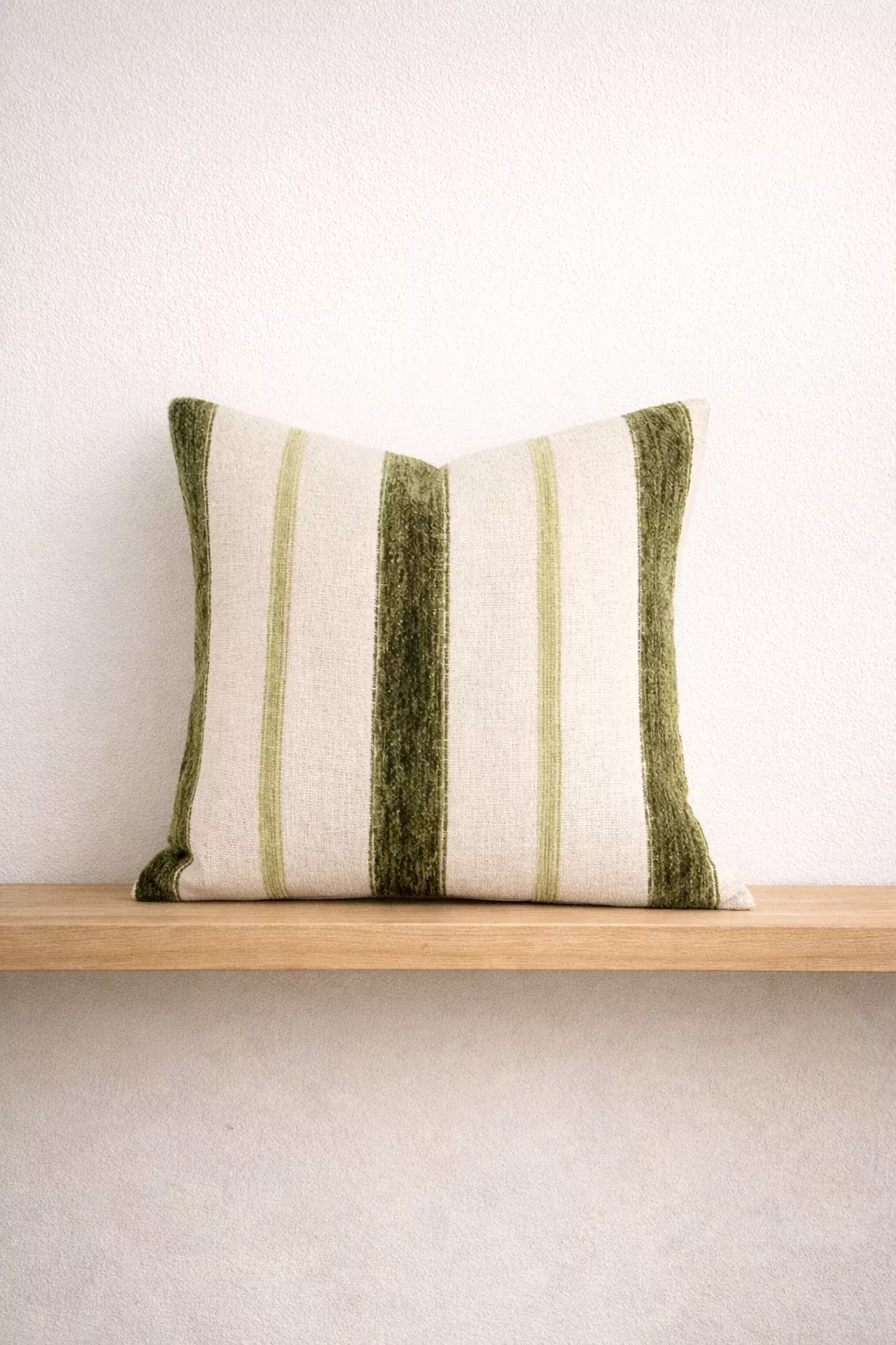 Banks Striped Linen & Velvet Throw Pillow