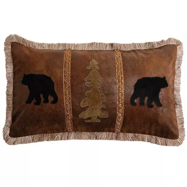 Black Bears and Tree Lodge Pillow