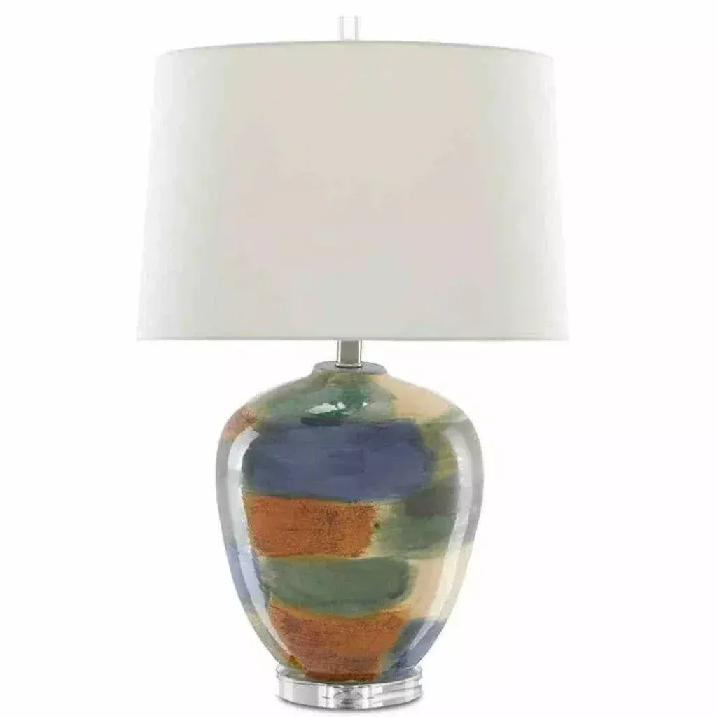 Blue Green Sand Rust Clear Rainbow Table Lamp