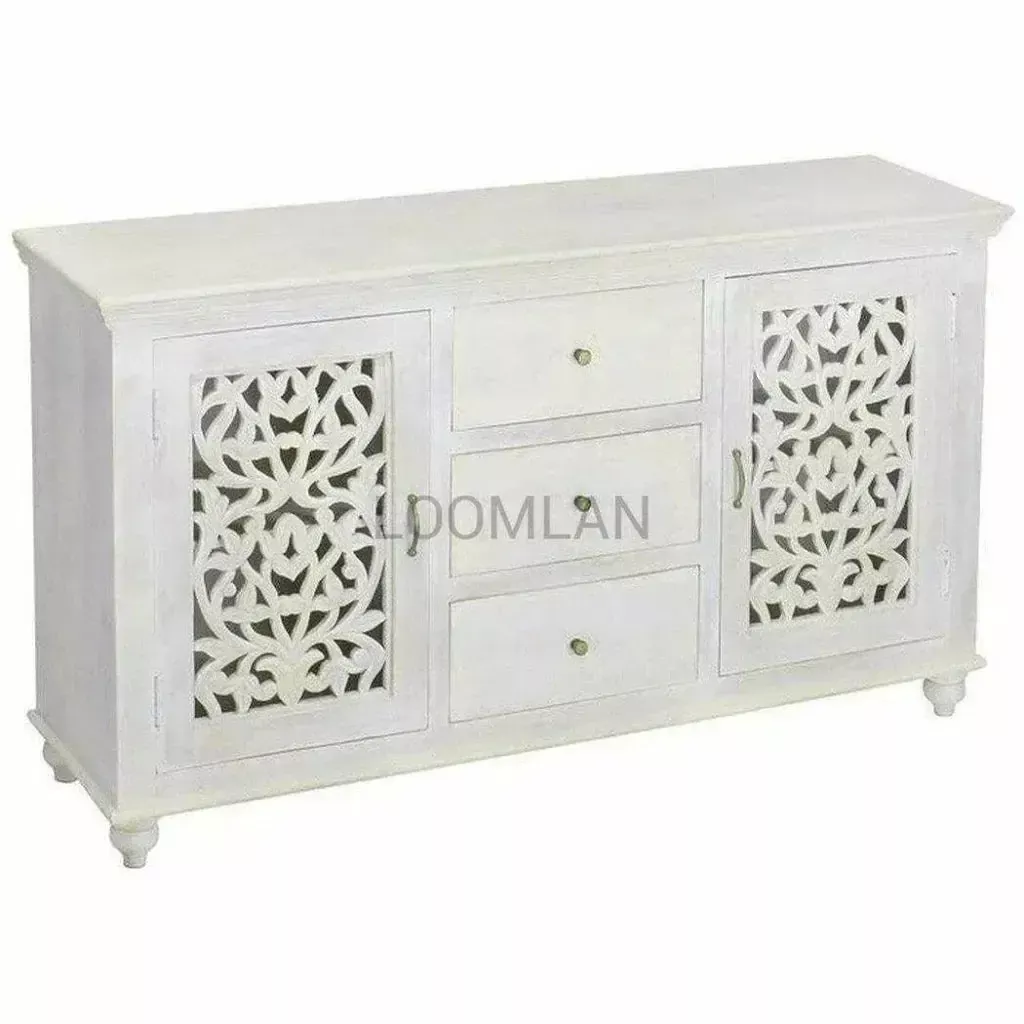 Caldorra Three Drawers White Sideboard