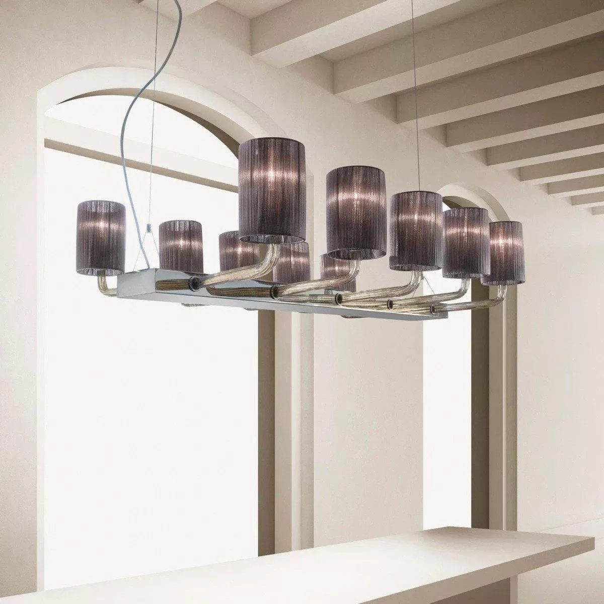 Can Can Double Linear Chandelier