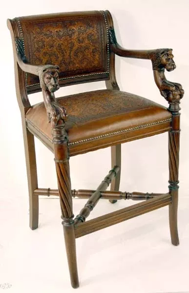 Carved Arm Barstool